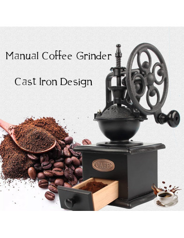 Molino de Café Manual LITAITAI de Madera y Hierro Fundido
