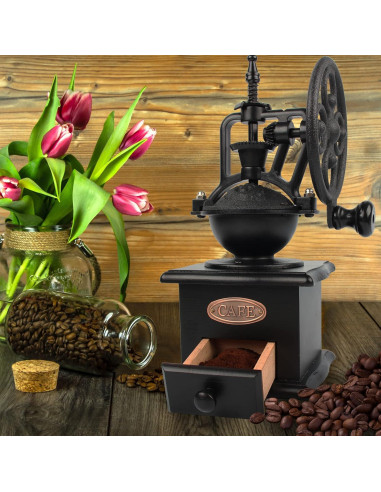 Molino de Café Manual LITAITAI de Madera y Hierro Fundido