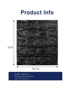 Paneles de Pared 3D Autoadhesivos Greymond 30PCS Ladrillo Falso Negro 2