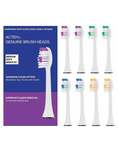 Cabezas de Repuesto Acteh para Cepillos Sonic Edge y JetWave - 8 Unidades