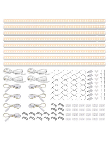 Luces de Cultivo LED Barrina T5 2ft 80W Espectro Completo 8 Pzas