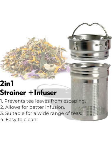 Botella de Agua de Vidrio Xaeiglas 1L con Infusor y Tapa de Bambú