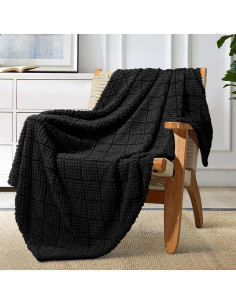 Manta de Forro Whale Flotilla 127x152 cm Negra Suave y Cálida 2