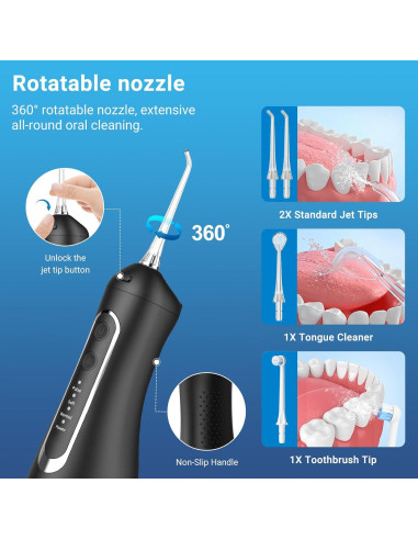 Irrigador Oral Inalámbrico JNGOODS M159 Pro 300ml IPX7 4 Modos