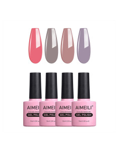 Esmalte de Uñas en Gel AIMEILI Set 4pcs 10ml Color Nude