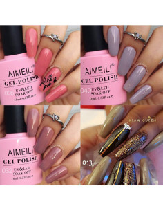 Esmalte de Uñas en Gel AIMEILI Set 4pcs 10ml Color Nude 2