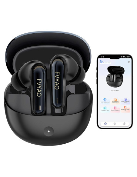 Auriculares Traductores FVYAO Bluetooth 5.4, 134 Idiomas, ANC