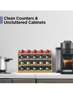 Soporte para 20 Cápsulas Nespresso Vertuo GALVANOX de Bambú 2