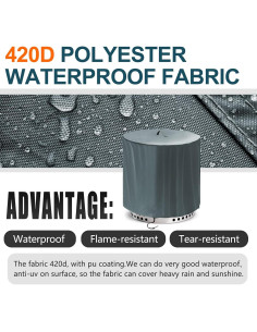 Cubierta para Fogata TORUTA Yukon Redonda 81.3 cm Gris Impermeable 2