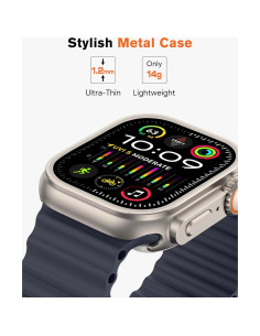 Funda de Metal amBand W1 para Apple Watch 45mm Titanio Natural 2