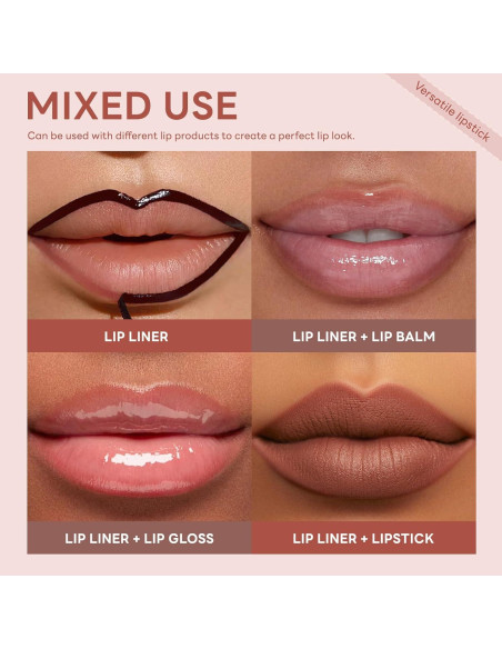 Set de Tinte Labial Despegable 4 Colores con Pincel Fino