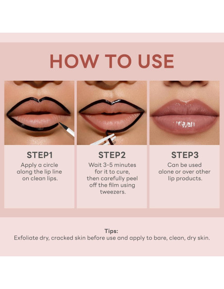 Set de Tinte Labial Despegable 4 Colores con Pincel Fino