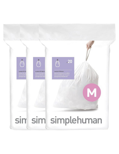 Bolsas de Basura Ajustadas simplehuman Código M 45L 60 Contar