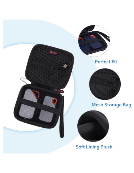 Funda Dura XANAD para SSD Sandisk Pro/Samsung T7 - Negro