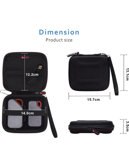 Funda Dura XANAD para SSD Sandisk Pro/Samsung T7 - Negro