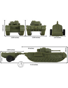 Tanque Churchill Crocodile BMC Toys 1:38 Verde OD 2