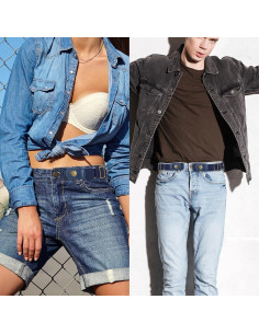 Cinturón Sin Hebilla Elástico Neyauo 2 Pcs Ajustable Negro 2