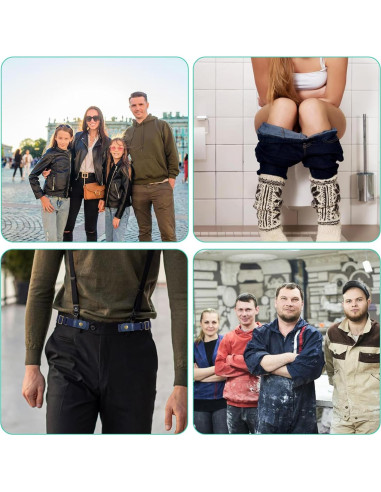 Cinturón Sin Hebilla Elástico Neyauo 2 Pcs Ajustable Negro