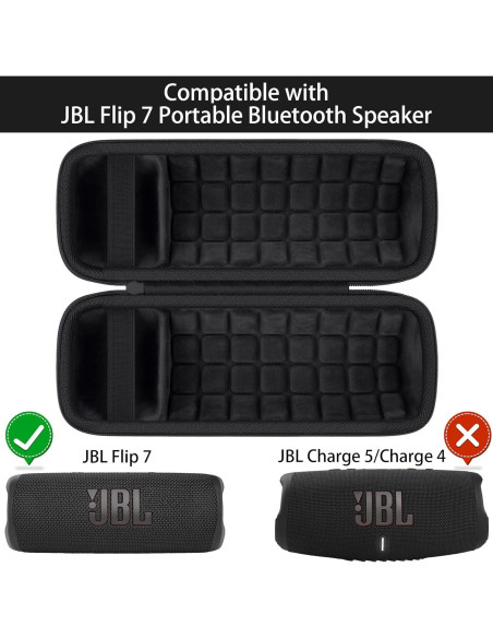 Funda Dura Baval para Altavoz JBL Flip 7 Impermeable Negra