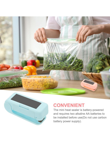 Selladora de Bolsas Mini Portátil PATIKIL - 2 Pcs, Azul