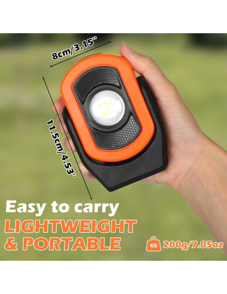 Luz de Trabajo LED KALVATAY 3000mAh 3 Modos 360 Naranja