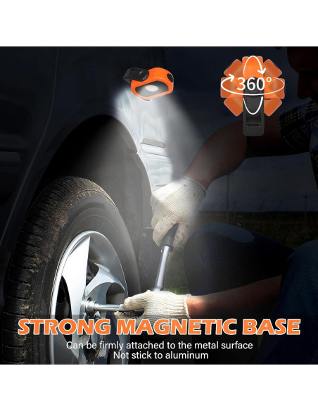 Luz de Trabajo LED KALVATAY 3000mAh 3 Modos 360 Naranja