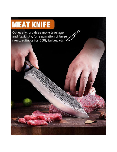 Juego de cuchillos de cocina Naitesen 3 piezas forjados a mano