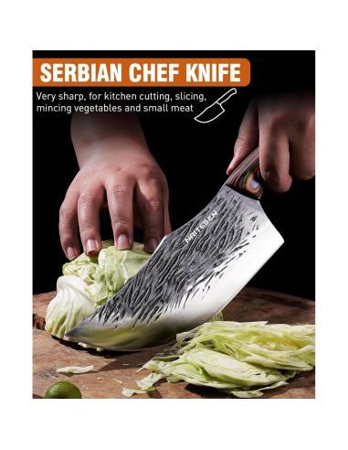 Juego de cuchillos de cocina Naitesen 3 piezas forjados a mano