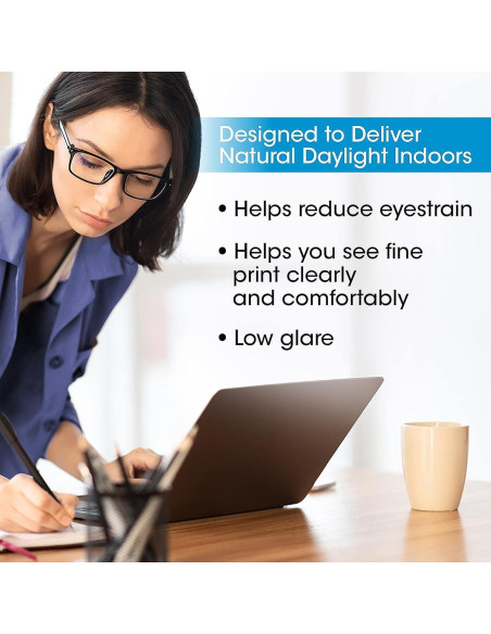 Lámpara de Escritorio LED OttLite CSDQA80W-SHPR con Cargador Inalámbrico y USB, Azul