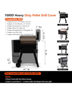 Cubierta para Parrilla GuardKove 1000D Impermeable Traeger Pro 22 2