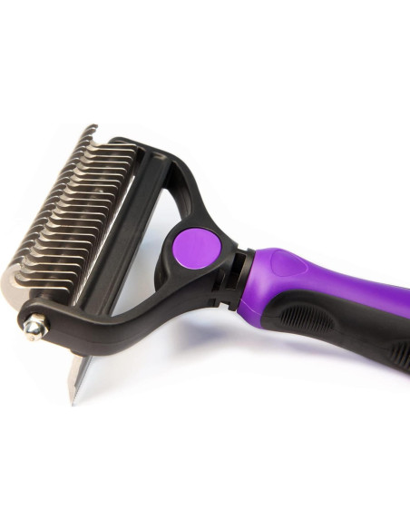 Cepillo Deshedding y Grooming Maxpower Planet Grande Púrpura