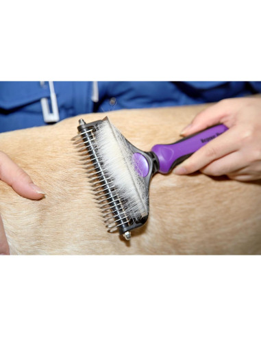 Cepillo Deshedding y Grooming Maxpower Planet Grande Púrpura