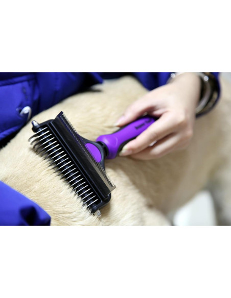 Cepillo Deshedding y Grooming Maxpower Planet Grande Púrpura
