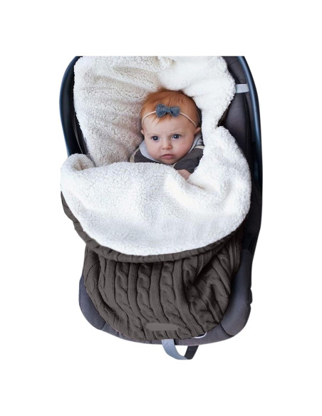 Saco de Dormir de Punto para Bebés Unisex 68x38cm Gris