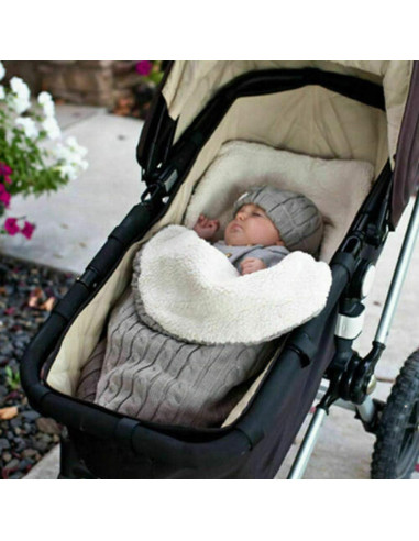 Saco de Dormir de Punto para Bebés Unisex 68x38cm Gris