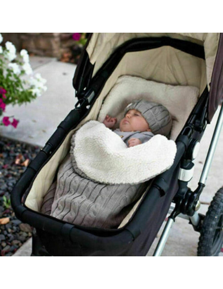 Saco de Dormir de Punto para Bebés Unisex 68x38cm Gris