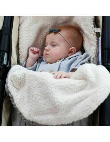Saco de Dormir de Punto para Bebés Unisex 68x38cm Gris