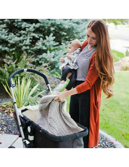 Saco de Dormir de Punto para Bebés Unisex 68x38cm Gris