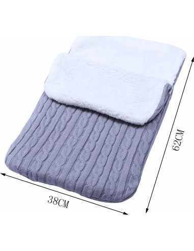 Saco de Dormir de Punto para Bebés Unisex 68x38cm Gris
