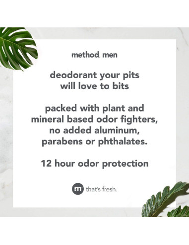 Desodorante para hombres Method sin aluminio 75g x6 - Cedro y Ciprés