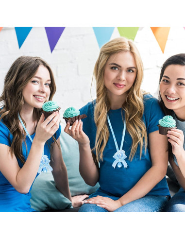 Collares de Chupete XunYee 48 Pcs Baby Shower Azul