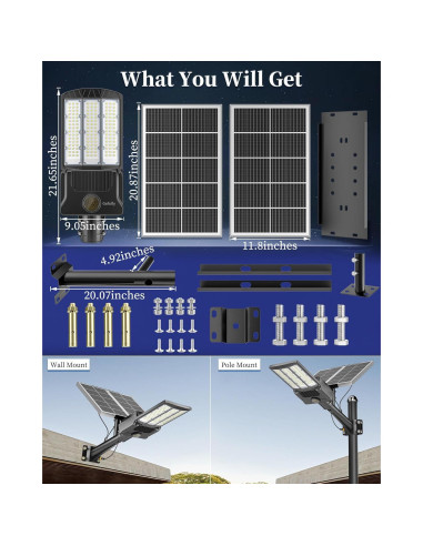 Luz Solar de Calle Gefolly SL-12000W 900000LM IP67 6500K