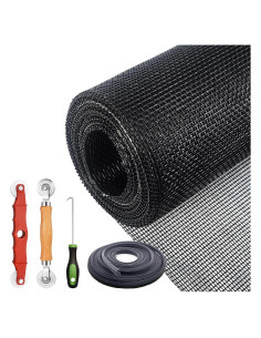 Kit de Reparación de Pantalla de Ventana ALI2 59 cm x 200 cm Negro