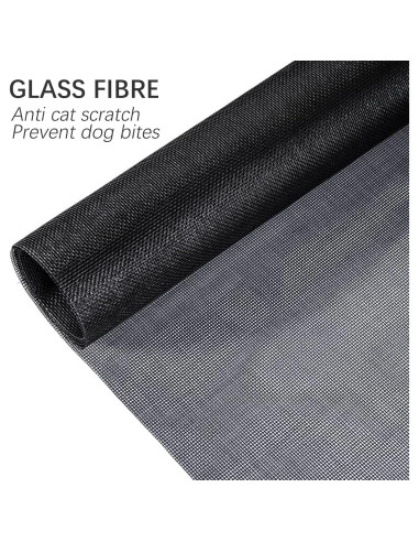 Kit de Reparación de Pantalla de Ventana ALI2 59 cm x 200 cm Negro