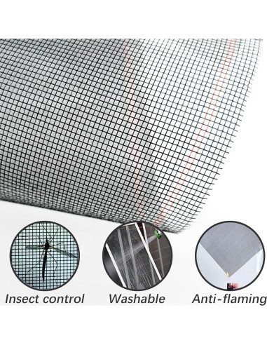 Kit de Reparación de Pantalla de Ventana ALI2 59 cm x 200 cm Negro