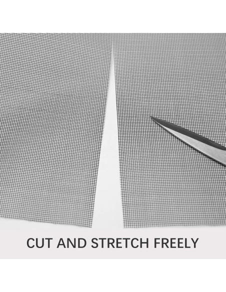 Kit de Reparación de Pantalla de Ventana ALI2 59 cm x 200 cm Negro