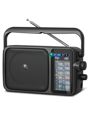 Radio Portátil AM FM YOWGULF con Bluetooth y Antena Telescópica