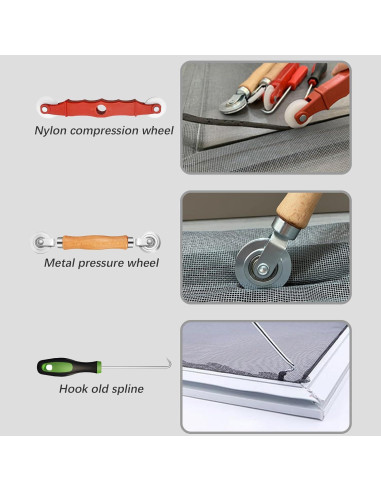 Kit de Reparación de Pantalla de Ventana ALI2 59 cm x 200 cm Negro