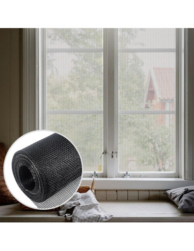 Kit de Reparación de Pantalla de Ventana ALI2 59 cm x 200 cm Negro