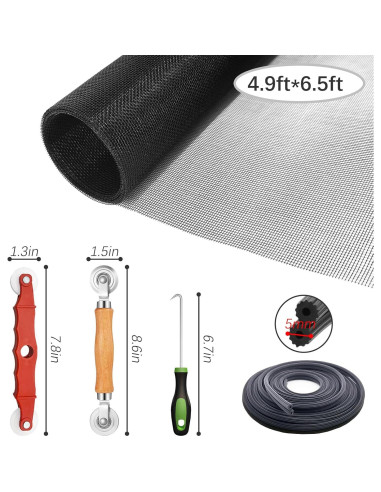 Kit de Reparación de Pantalla de Ventana ALI2 59 cm x 200 cm Negro